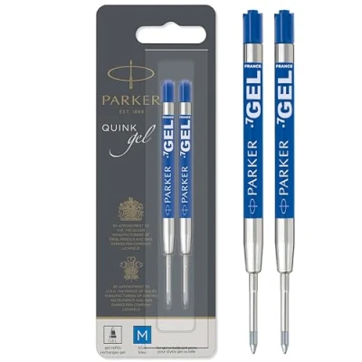 Image of Parker Jotter Originals Gel Pen Refills Smooth Blue Ink Medium Tip (0.7mm) 2 Count