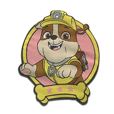Image of Paw Patrol © Rubble Iron on Patches Adhesive Emblem Stickers Appliques, Size: 2,44 x 2,12 inches