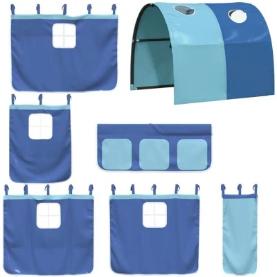 Image of vidaXL Curtains for Loft Bed with Tunnel Blue Polyester