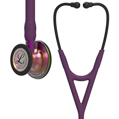 Image of 3M Littmann Cardiology IV Diagnostic Stethoscope, Rainbow Finish Chestpiece, Plum Tube, Violet Stem and Black Headset, 27 inch, 6205