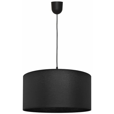 Image of Helam Alba Cylindrical Pendant Ceiling Light Black 40cm W 4020/1 Bk+Scw P Bk