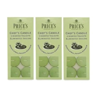 Image of Price&#039;s Candles Chef&#039;s Candle Tea Lights 10 Pack x 3 (30 Candles)