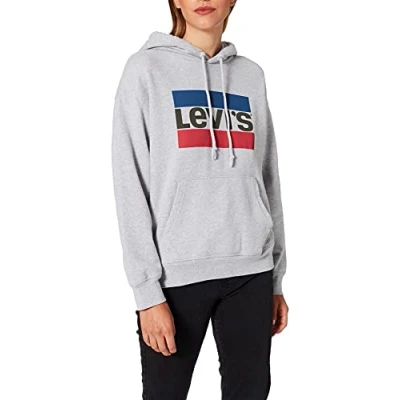 Image of Levi&#039;s Women&#039;s Graphic Standard Hoodie Sportswear 2.2 Starstruck Heather Grey (Grey) M