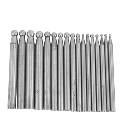 Image of Rafornty Jewellers Tool Jewelry Dapping Block Set with 17Pcs Kit Punches Plastic Stand