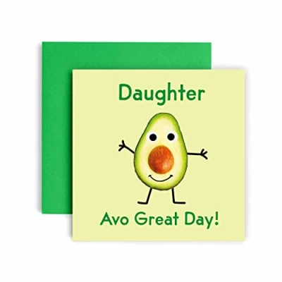 Image of Huxters Birthday Cards for Women Daughter Avocado Happy Card with Lovely Pink Envelope Funny (Daughter)