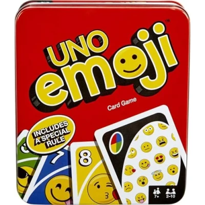 Image of Mattel Games UNO Emoji Card Game for Family Night, Travel with Graphics &amp; Special Rule 2 10 Players