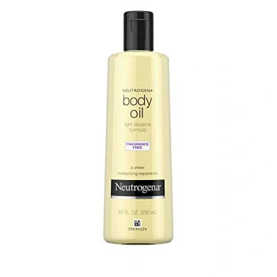 Image of Neutrogena Fragrance Free Lightweight Body Oil for Dry Skin, Sheer Moisturizer in Light Sesame Formula, 8.5 fl. oz