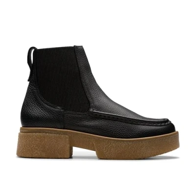 Image of Clarks Linoso Top Ankle Boot Leather Boots In Black Size 7