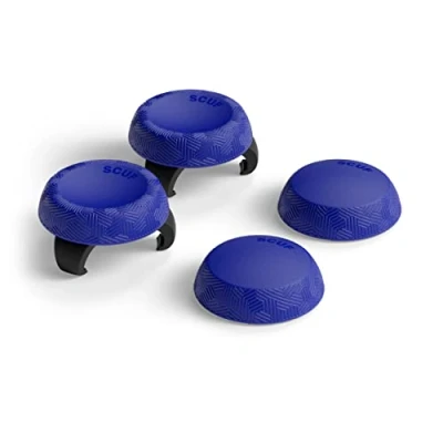 Image of SCUF Thumbstick Grips 4 Pack with 2 Bases Tactic Joystick Thumb For Xbox One and Series XS, PS4, PS5, Nintendo Switch Pro Controller Blue