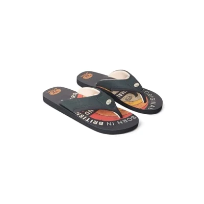 Image of Animal Jekyl Mens Flip Flops Slip on, Lightweight &amp; Comfortable Footwear with Soft Padded upper Straps Best for Spring Summer Outdoors Bright Orange Adult Shoe Size 8