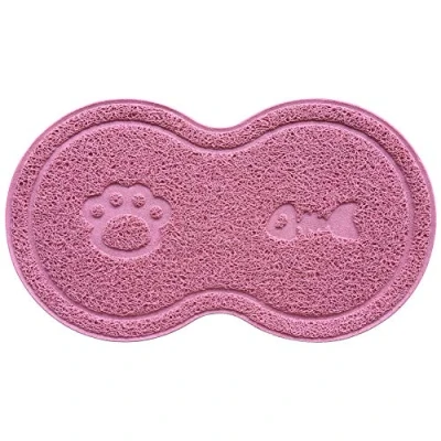 Image of DM 8 Shaped Cat Pet Litter Tray Mat,Kitty Rug,Doormat,46x26 cm (Oldrose)