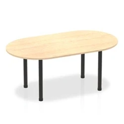 Image of Impulse 1800mm Boardroom Table Maple Top Black Post Leg