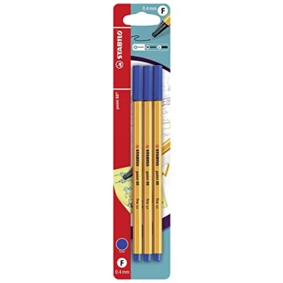 Image of Fineliner STABILO point 88 Pack of 3 Blue