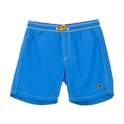 Image of Napapijri Boys K Villa Solid swimsuit with elastic strap and drawstring to adjust N0YHKC boy Blue Polyamide Size 8Y