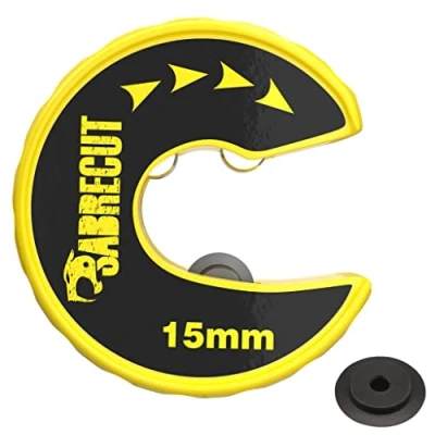Image of 1 x SabreCut APSC15 15mm (19/32&quot;) Automatic Clip &amp; Twist Action Pipe Cutter Tube Slice Compact Zinc Alloy Body with Longlife SKS 3 High Chrome Tool Steel Cutting Wheel (Spare Included)