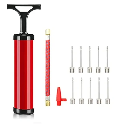 Image of Portable Ball Pump,Air Pump Inflator Kit with Needle,Nozzle, Extension Hose Hand Pumps for Basketball Football Volleyball Water Polo Rugby Exercise Sports Balloon Swim Inflatables (13 piece)