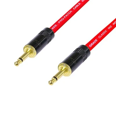 Image of AV Link Cable. 3.5mm Mono Mini Jack to Lead. Audio Data DC (15m, Red)