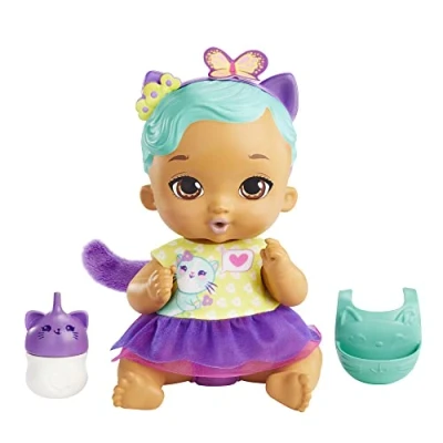 Image of My Garden Baby Feed &amp; Change Kitten Doll (12 in) Accessories, with Reusable Diaper, Bib, and Bottle, Great Gift for Kids Ages 3Y+