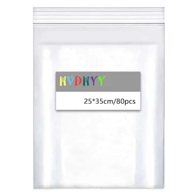 Image of HVDHYY 25 * 35cm A4 Plastic Bags 80pcs,Resealable Clear Bags, Thickening Sealed Storage Bag Suitable for and Classification of Household Kitchen Sundries Clothing Packaging