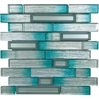 Image of Carnival Glass Mosaic 300 x 8mm (Aqua Sheet)