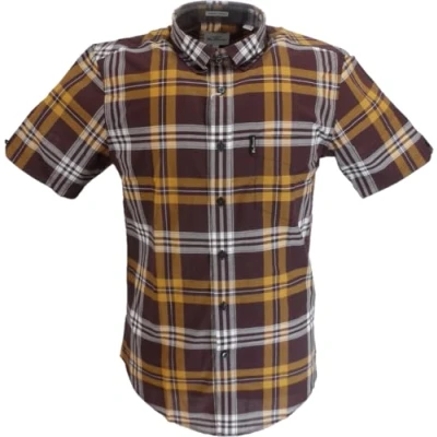 Image of Ben Sherman Mens Checked Shirts (UK, Alpha, 3XL, Regular, Wine)
