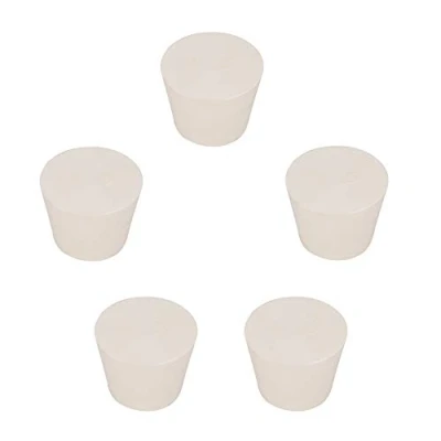 Image of StonyLab Solid Rubber Stoppers, 5 Pack 8# 32mm x 43mm 31mm White Tapered Lab Seal Stoppers