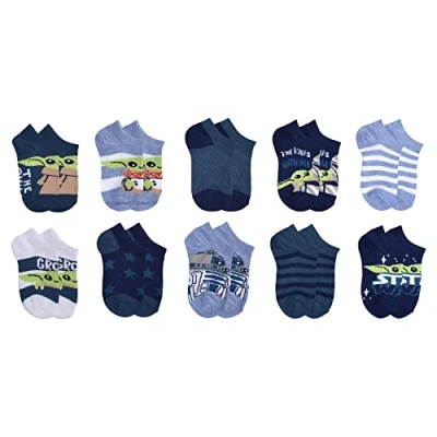 Image of STAR WARS Boys&#039; 10 Pack No Show Socks, Blue, 4 6 Years