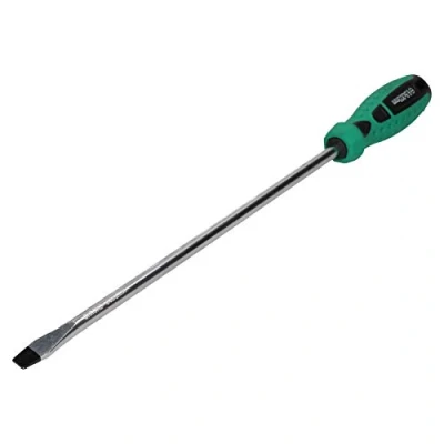 Image of 9.5mm x 300mm Slotted Flat Headed Screwdriver with Magnetic Tip Rubber Handle