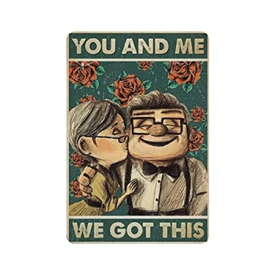 Image of Dreacoss You And Me We Got This Tin Signs Retro Funny Metal Sign Vintage Poster Wall Art for Kitchen Garden Bathroom Farm Home Coffee Decor Sign, 8x12 inches