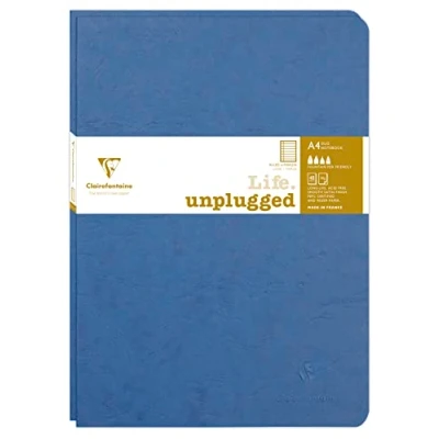 Image of Clairefontaine 733074C Age Bag DUO set of 2 stitched notebooks 21x29.7cm 96p lined + blue margin