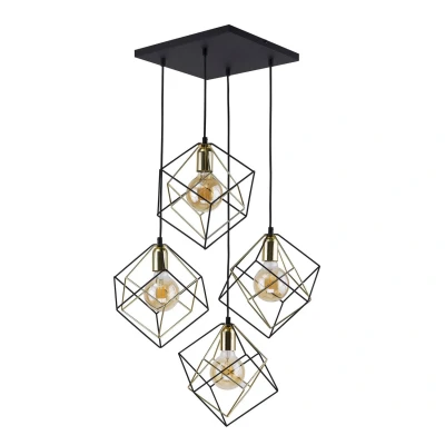 Image of Alambre Cluster Pendant Ceiling Light Black, Gold 4xE27