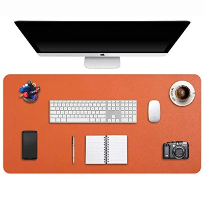 Image of Desk Pad Large, Extended Mouse Mat, Large XXL, DOBAOJIA Blotter, Laptop Writing Pad, Mat for Office/Home, PU Leather Waterproof +Suede Non Slip 35.4&quot; X 16.9&quot;(Orange)