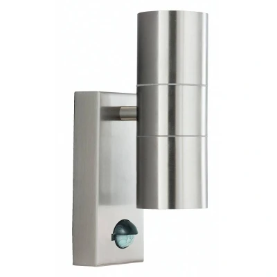 Image of Dual Outdoor Up Down Wall 2 Light Cast Aluminium with Motion Sensor IP44, GU10