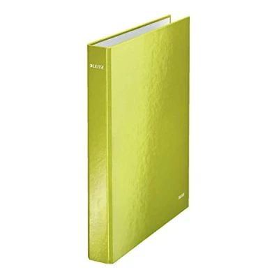 Image of Leitz 2 Ring Binder, Holds up to 230 Maxi Sheets, Wow Range, 40 mm Spine, 42410064 A4, Green Metallic
