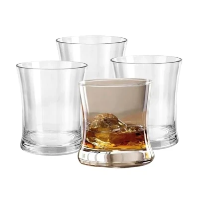 Image of HOMESHOPA Premium Plastic Tumbler 240ml (9oz), 4 Pack Unbreakable Clear Drinking Glasses, Sturdy &amp; Reusable Stackable Water Cups, Dishwasher Safe
