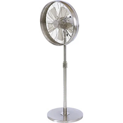 Image of Beacon Lighting pedestal fan Breeze chrome coloured, round base, quiet