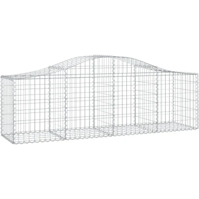 Image of vidaXL Arched Gabion Baskets 10 pcs 200x50x60/80 cm Galvanised Iron