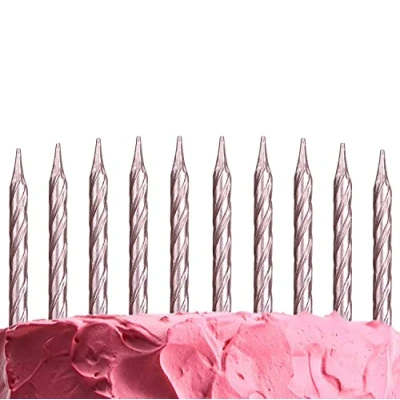 Image of SHATCHI 10pcs Spiral Rose Gold Candles for Birthday Anniversary Party Cake Topper Decorations