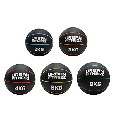 Image of Urban Fitness Rubber Medicine Ball 2kg 8kg textured surface for enhanced grip. (2KG)