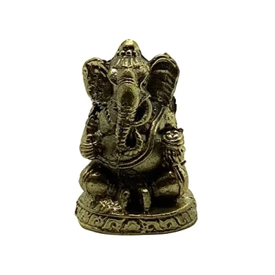 Image of VIE Naturals Miniature Brass Figurines, Ganesh Sitting