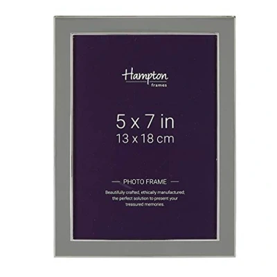 Image of Hampton Frames ANNABEL Silver Plate Photo Frame with Grey Enamel Inlay 5x7 (13x18cm) ANN57GY