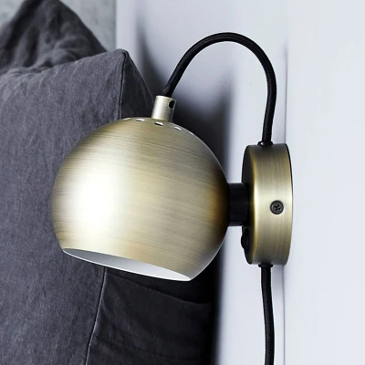 Image of FRANDSEN wall light Ball Magnet, antique brass colour