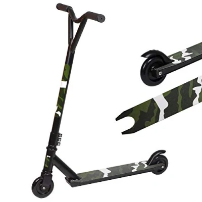 Image of Stunt Scooter, Street Trick Scooter with 100mm PU Wheels ABEC 9 Bearings, Beginner Level Kick for Kids Teens, Freestyle Ages 6+ (Green)