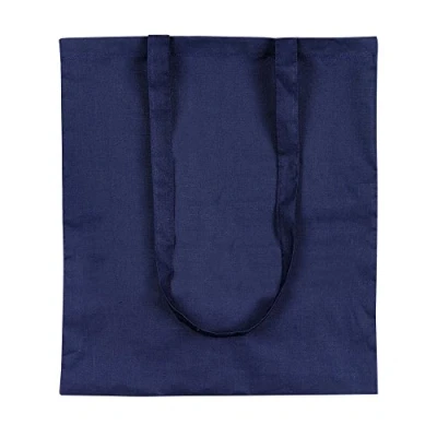 Image of eBuyGB Shopping Tote Shoulder Bag, 100% Cotton, Blue, 2.54 x cm