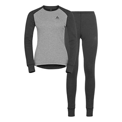 Image of Odlo Active Warm Eco Women&#039;s Functional Underwear Set, dark grey melange melange, L