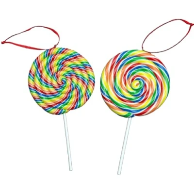 Image of SHATCHI Christmas Tree Hanging Decorations Lollipop Pendants Candy Cane Wall Home Décor Ornaments 2pcs Set, 12x8cm