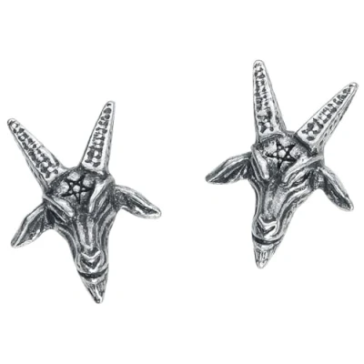 Image of Alchemy Baphomet Stud Earrings