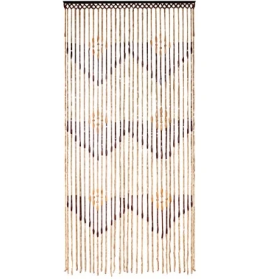 Image of JVL Tuscany arrows design wooden beaded door curtain 90 x 180cm