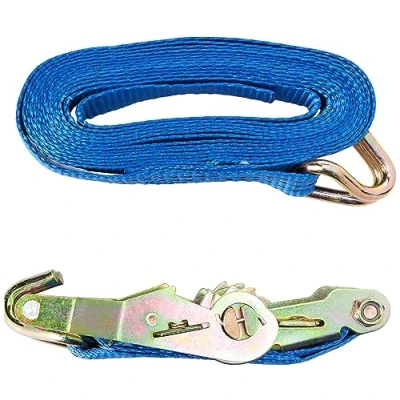 Image of Silverline Ratchet Tie Down Strap J Hook 6m x 38mm Rated 1000kg Capacity 2000kg