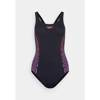 Image of Speedo Womens Placement Muscleback Swimsuit, Women&#039;s, Size: 40, Neon violet
